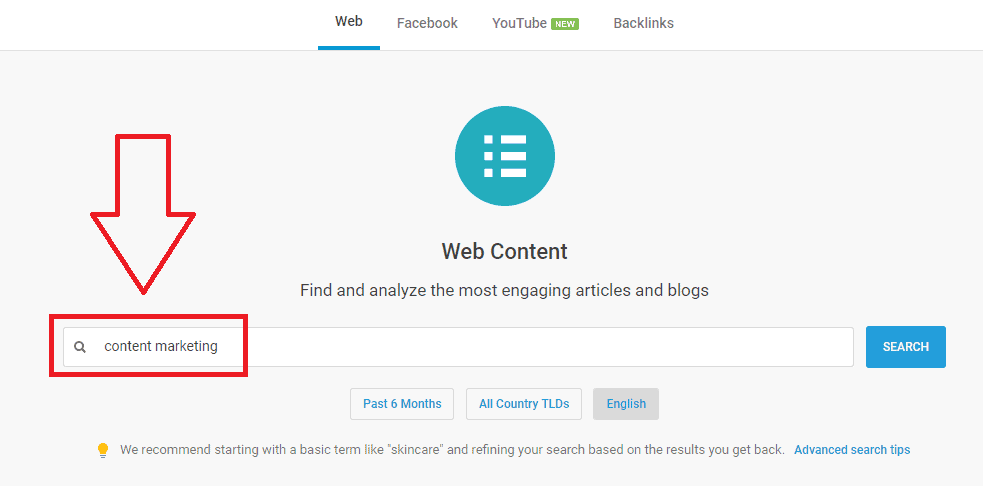 使用“Content”中的“Web Content”t analyzer