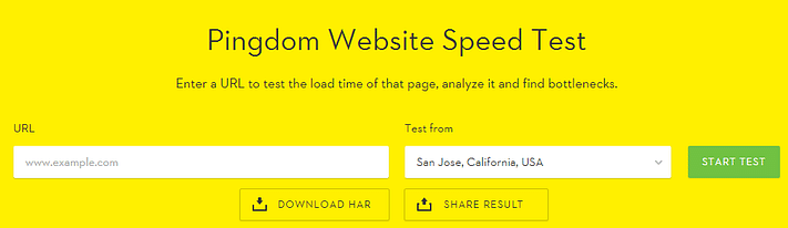 pingdom speed test