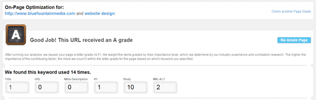 on page grader