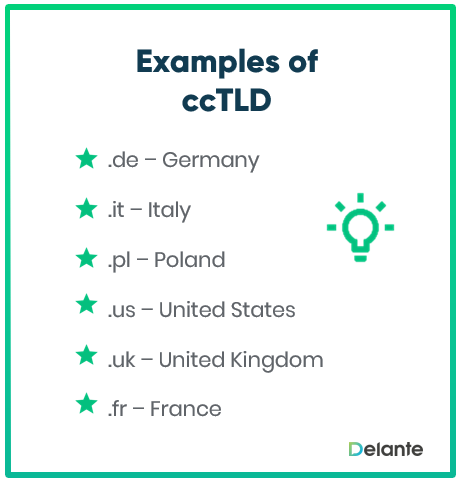 ccTLD 域示例