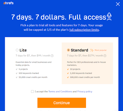 如何在 ahrefs 中检查您的关键字排名创建帐户