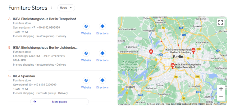 google mapn 列出营业时间