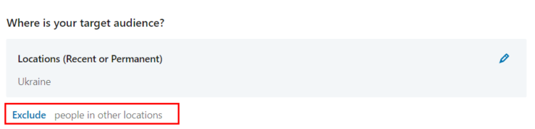 LinkedIn目标受众设置位置