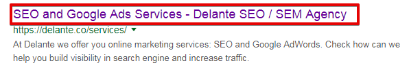 seo 标题示例中的元标记