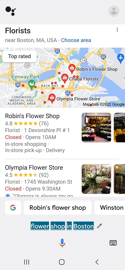 语音搜索 seo flowe 我附近的商店