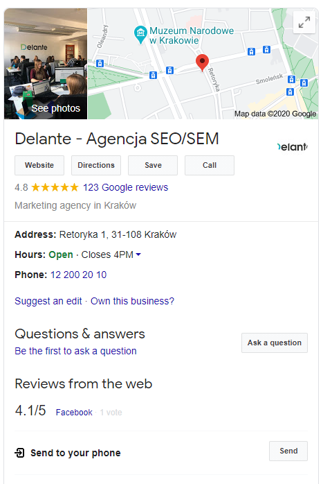 本地 SEO - Google 搜索结果公司页面