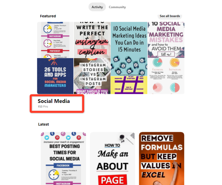 用于 SEO 的 Pinterest - 设置看板