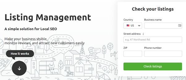 off-page SEO - 用于检查本地列表的 SEMrush 工具的屏幕截图